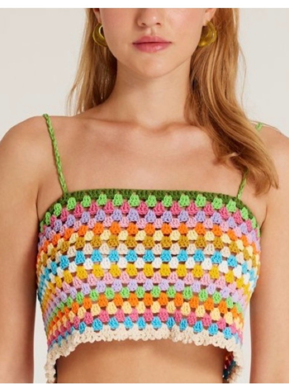 Society Mano x Free People Colorful June Handmade Crochet Tank Top Size Medium